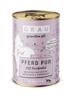 Grau Pferd Pur Mit Leinöl Nassfutter