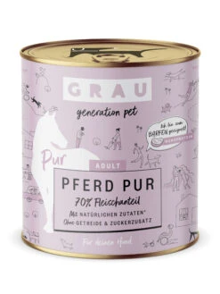 Grau Pferd Pur Mit Leinöl Nassfutter -DECHRA Verkäufe 00008834 hund pferd pur 800g